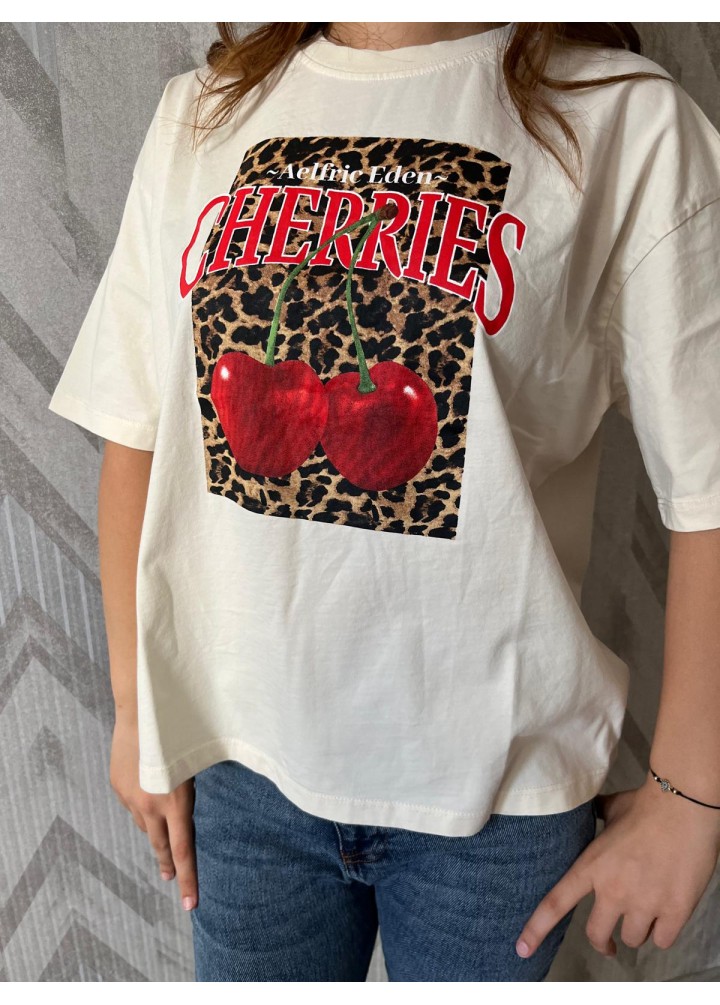 Leopar Detaylı Tişört 