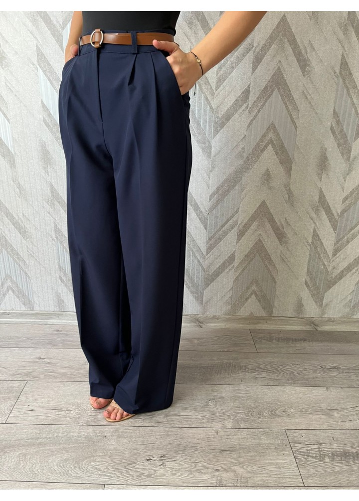 Lacivert Palazzo Pantolon